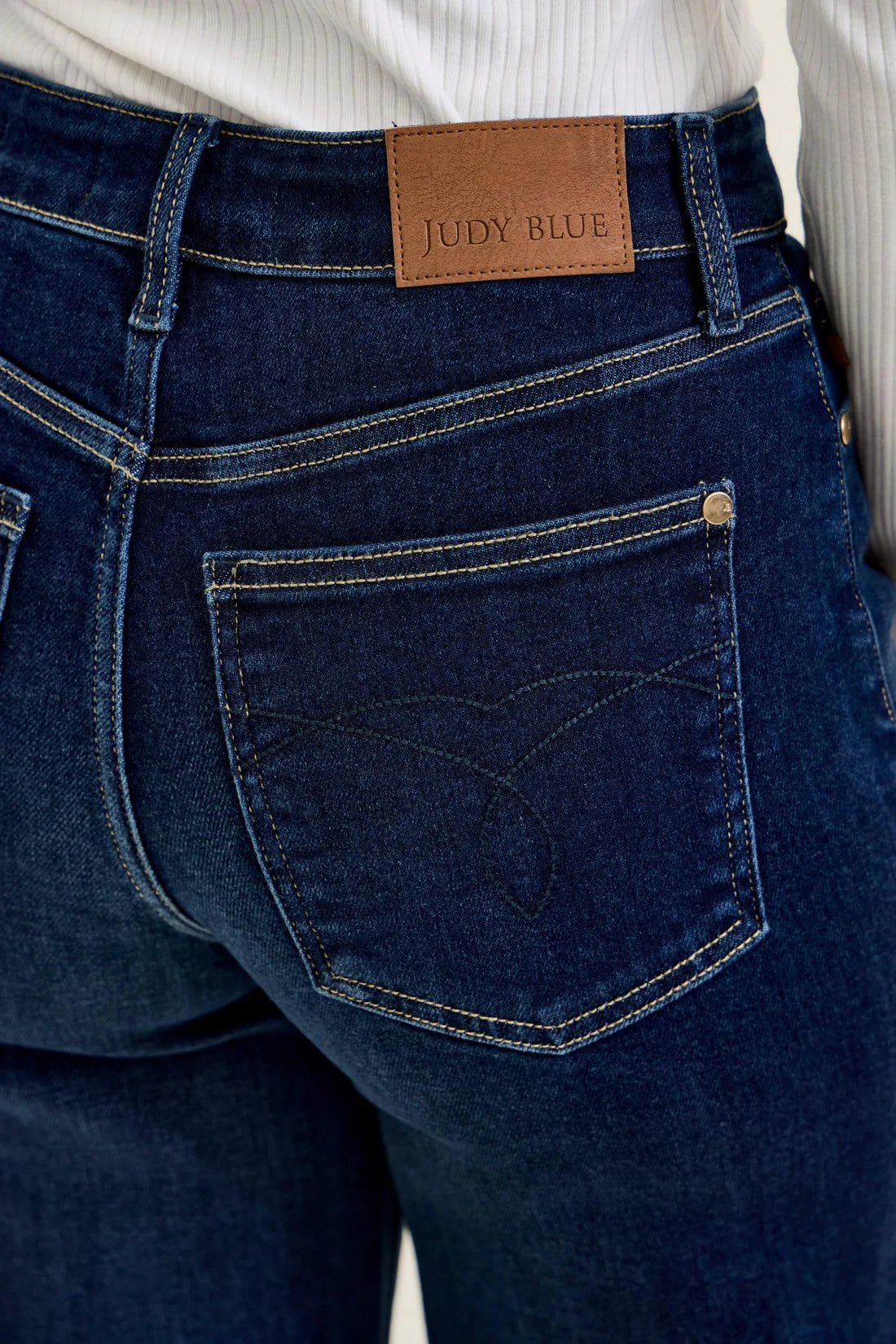 Judy Blue High Waist Lux Dark Twighlight Retro Wide Leg Denim Jeans 82748