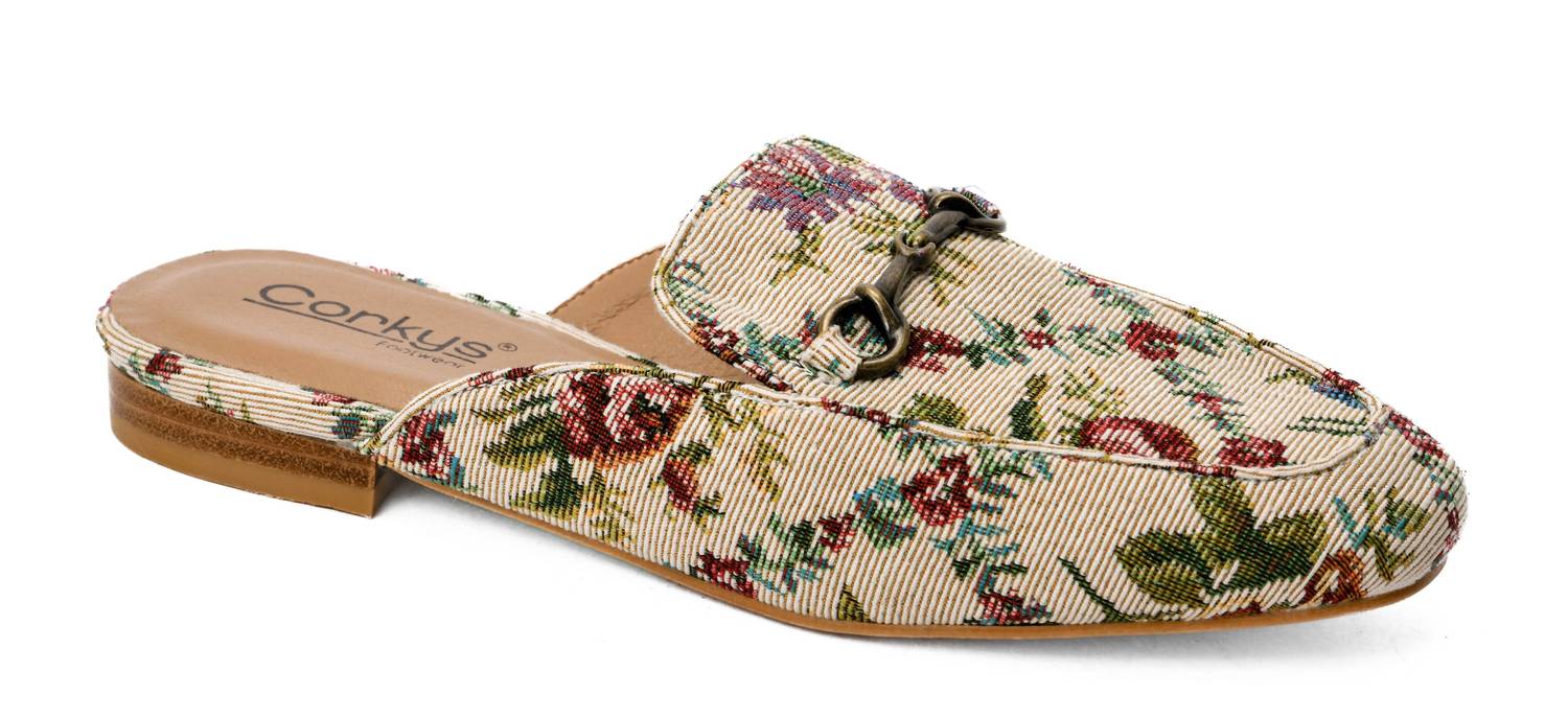 DG Corky's Charmer Floral Mule in Sand Brocade Floral