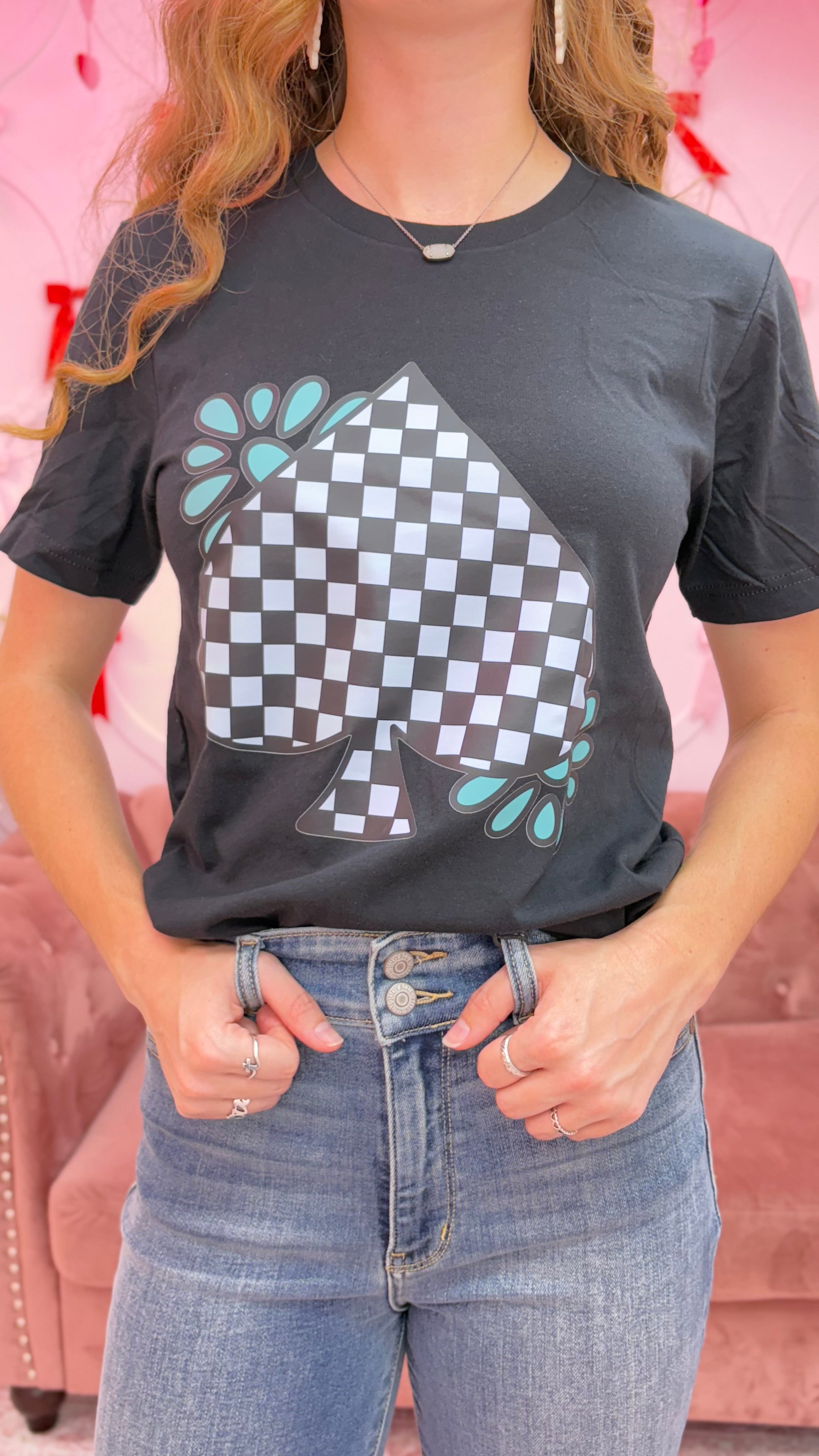 Turquoise Spades Graphic Tee