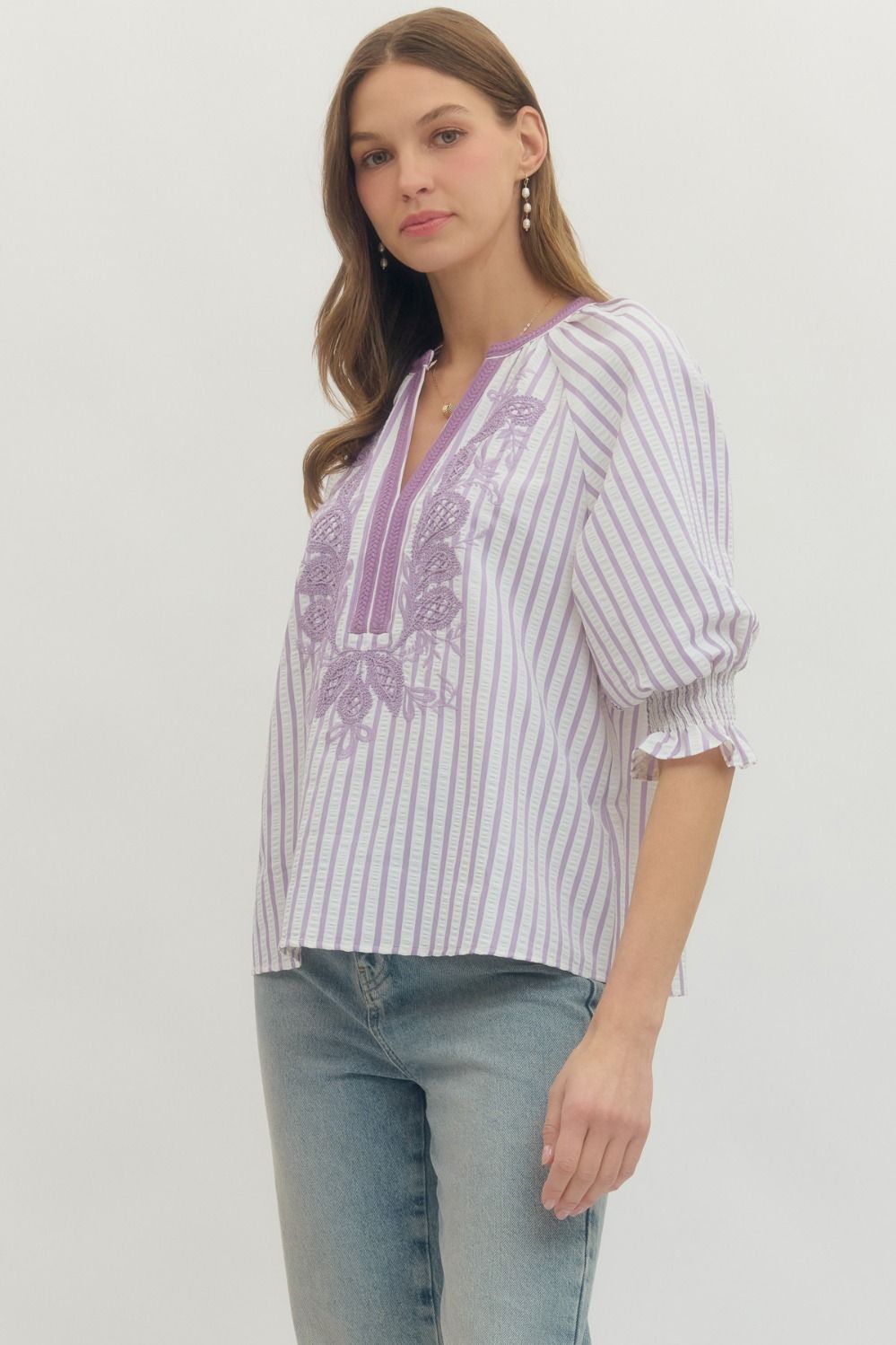 Grace & Glory Stripe Blouse by Entro