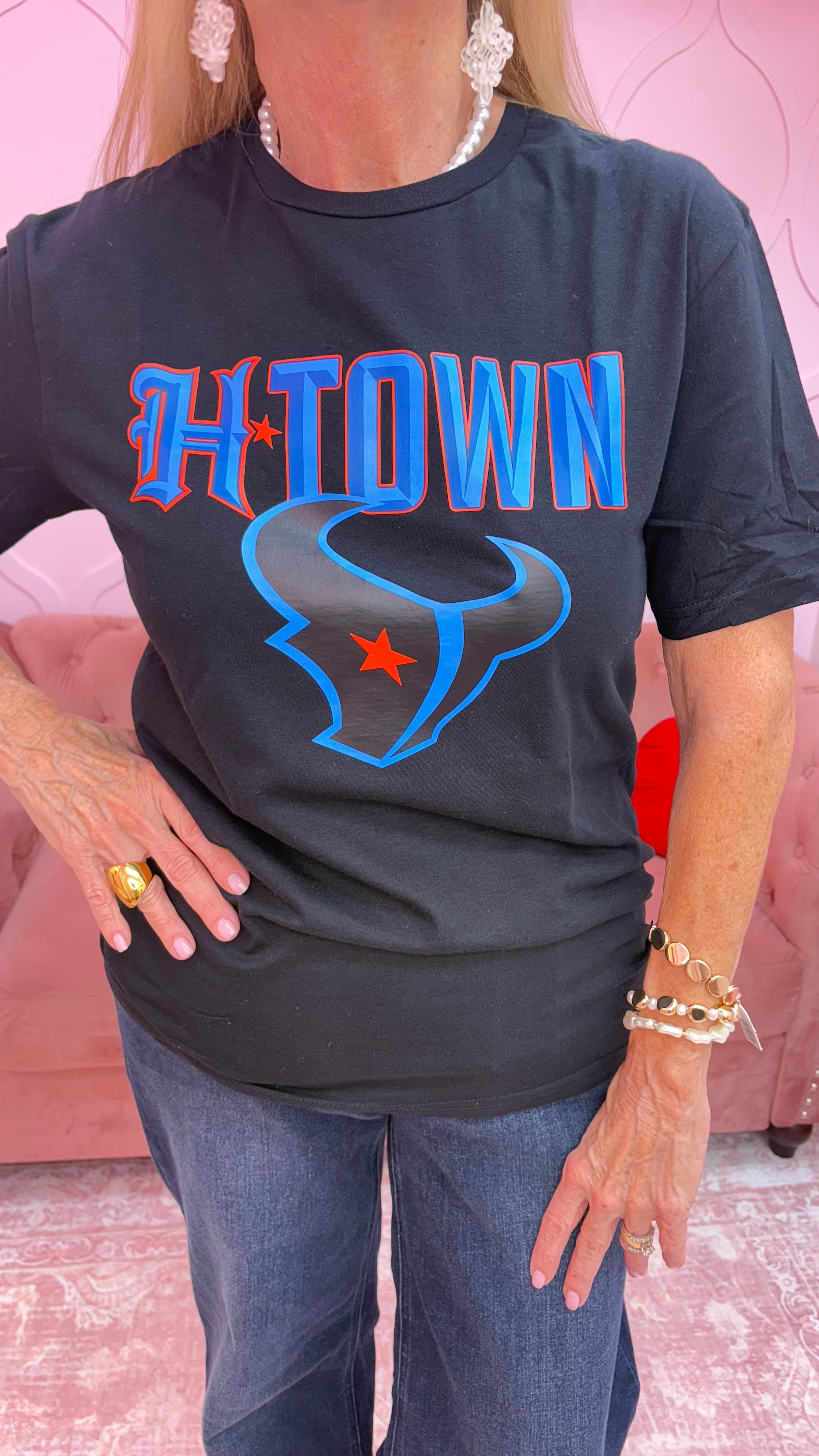 H Town Navy Graphic Tee