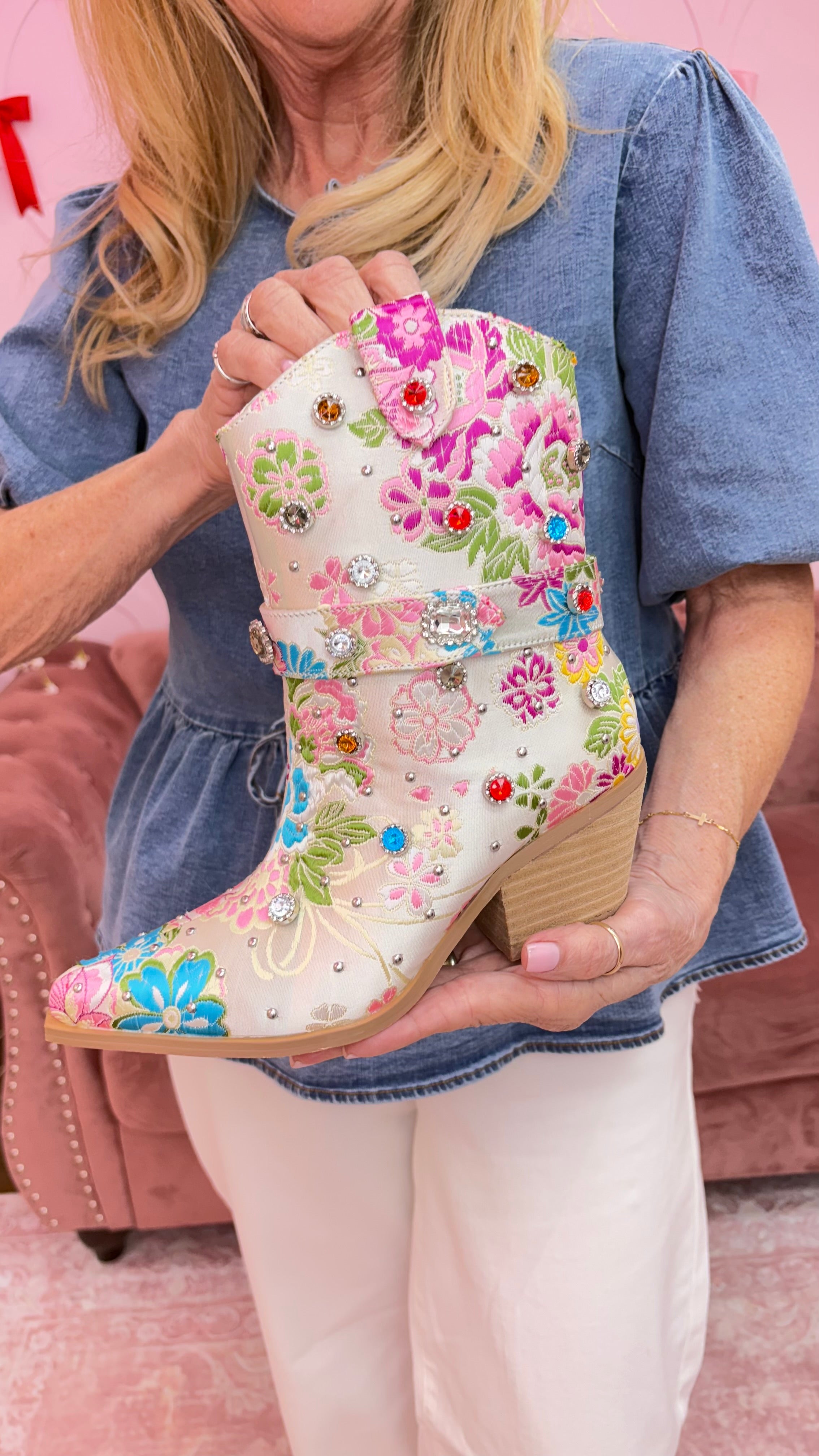 Florence Floral Vintage Style Cowgirl Boot By MI.IM