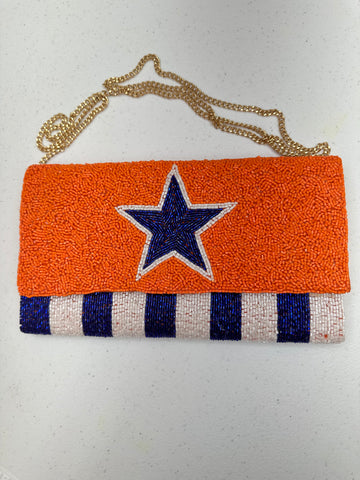 Star H-town Baseball Team Beaded Bag