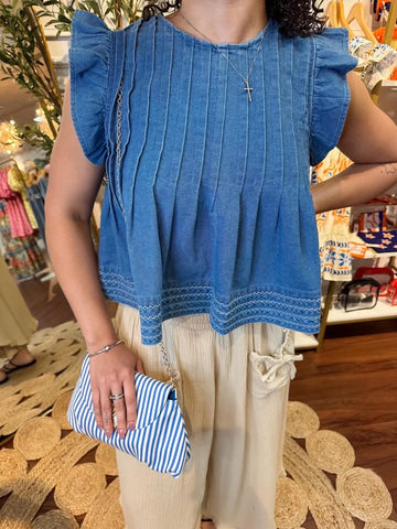 Indigo Charm Blouse By Eesome