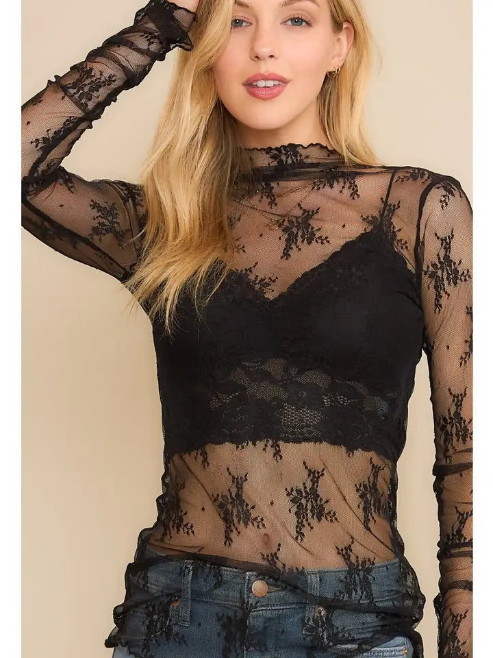 Lace Whisper Mesh Top
