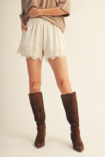Champagne Wishes Lace Shorts By Jodifl