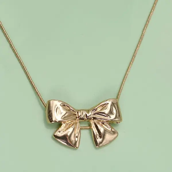 Classic Bow Snake Chain Necklace