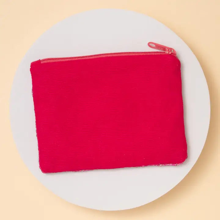Coin pouch with the word lucky 