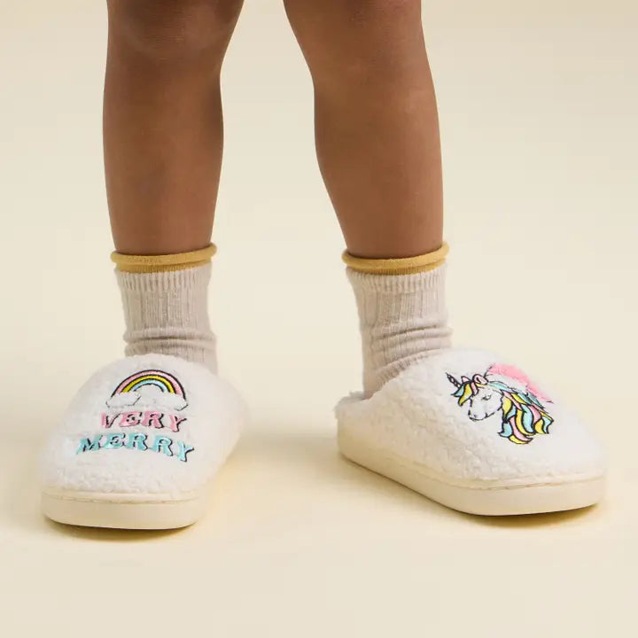 Very Merry Christmas Unicorn Home Slippers - Kids For Christmas Gift