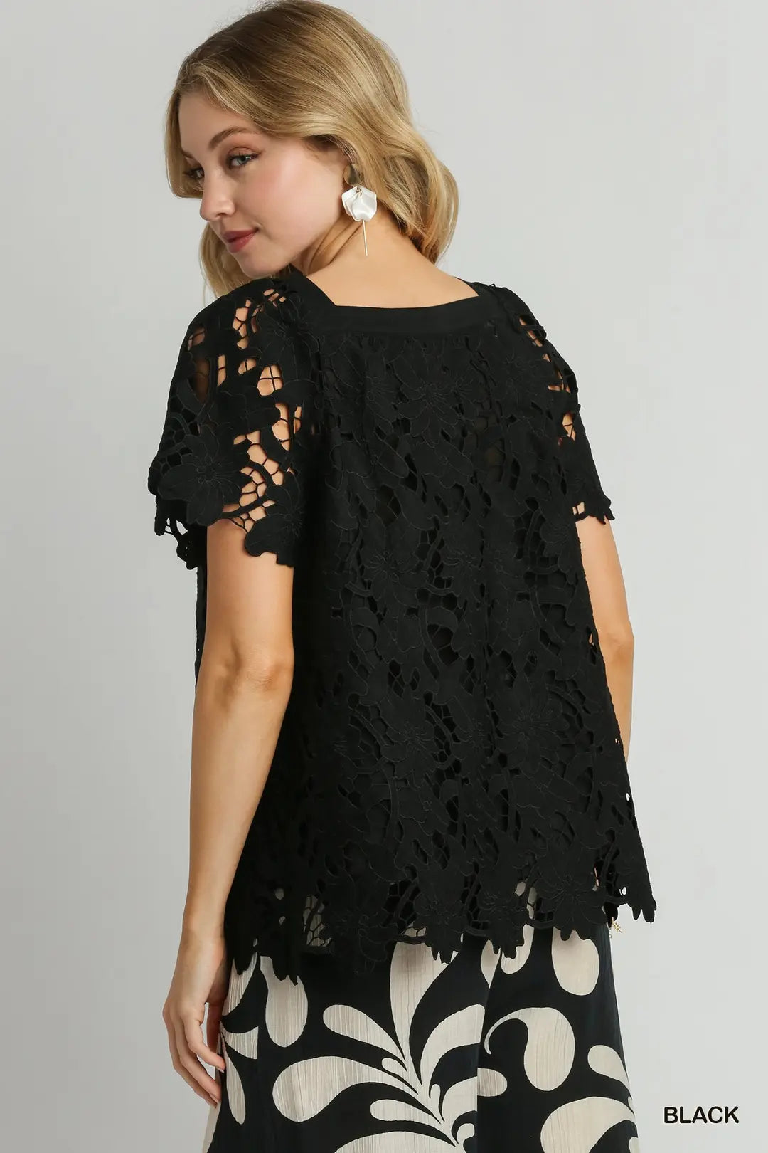 DG Petal Charm Cutout Lace Blouse By Umgee