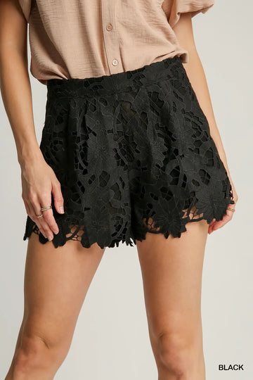 DG Midnight Bloom Lace Shorts By Umgee