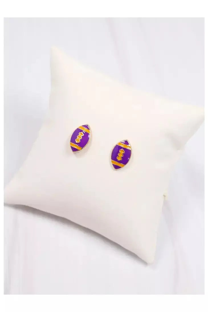 Sidelines Football Stud Earring Purple