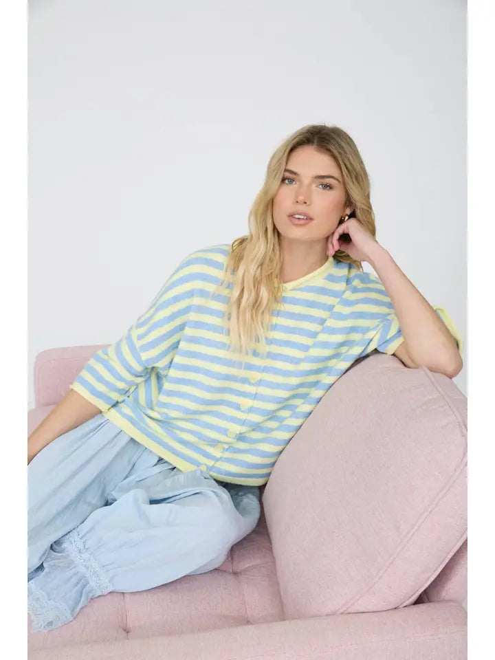 Sweet Sorbet Stripe Cardigan By J.O.A