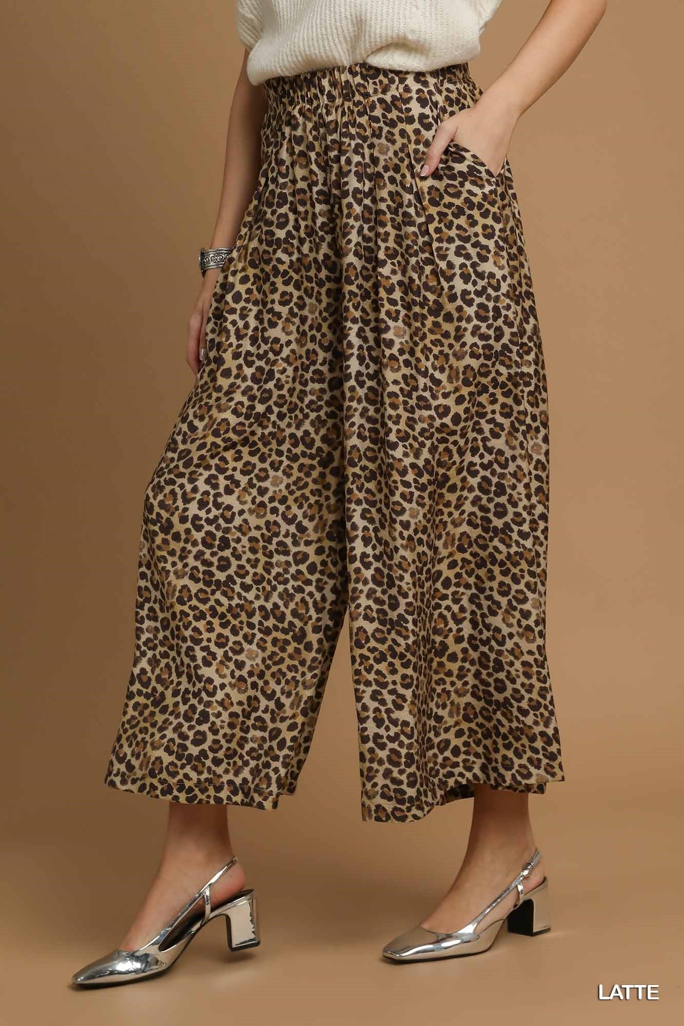 Plus Size Leopard Print Skirt Pants By Umgee