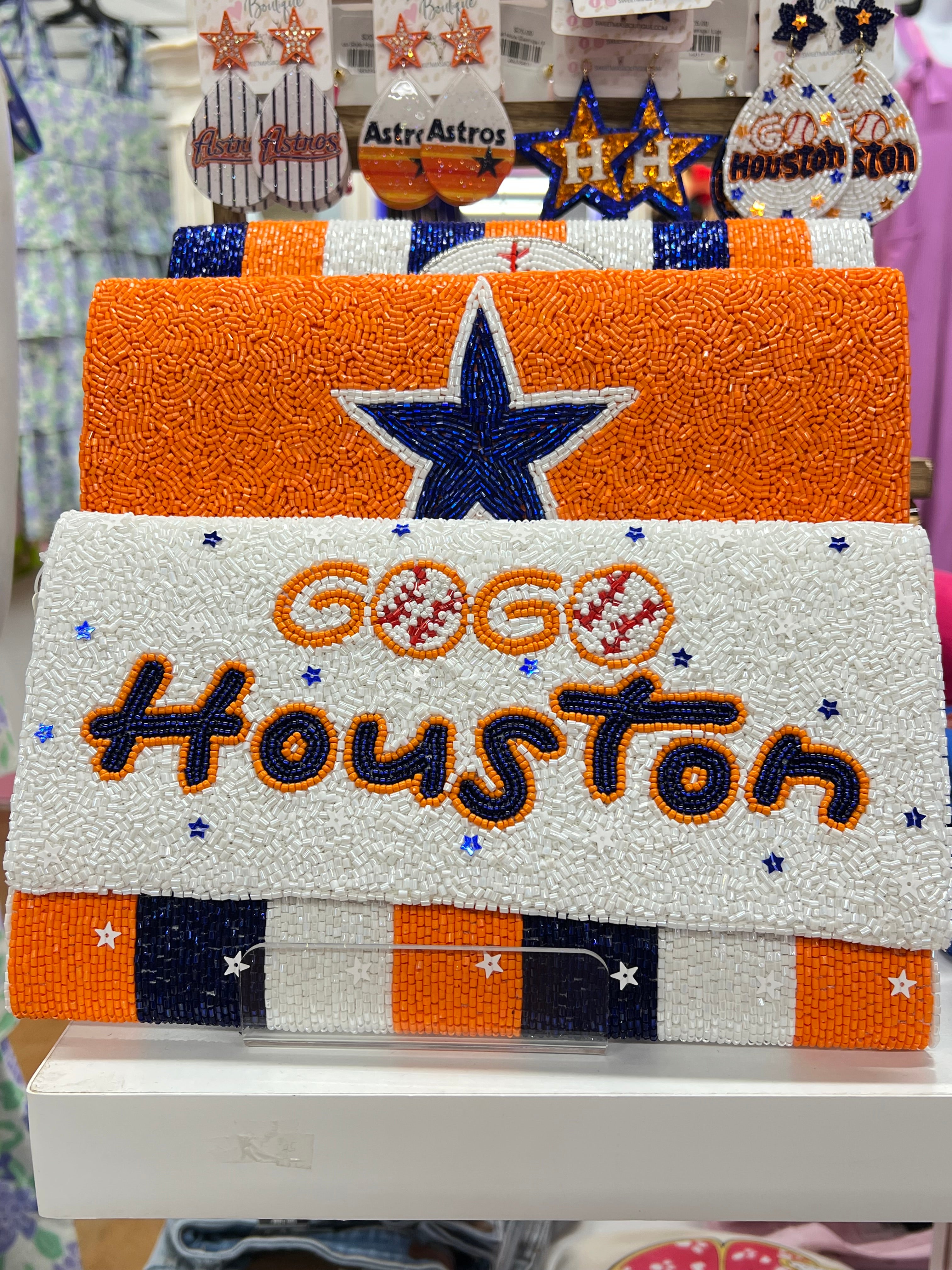 GoGo Baseball Beaded Crossbody Purse