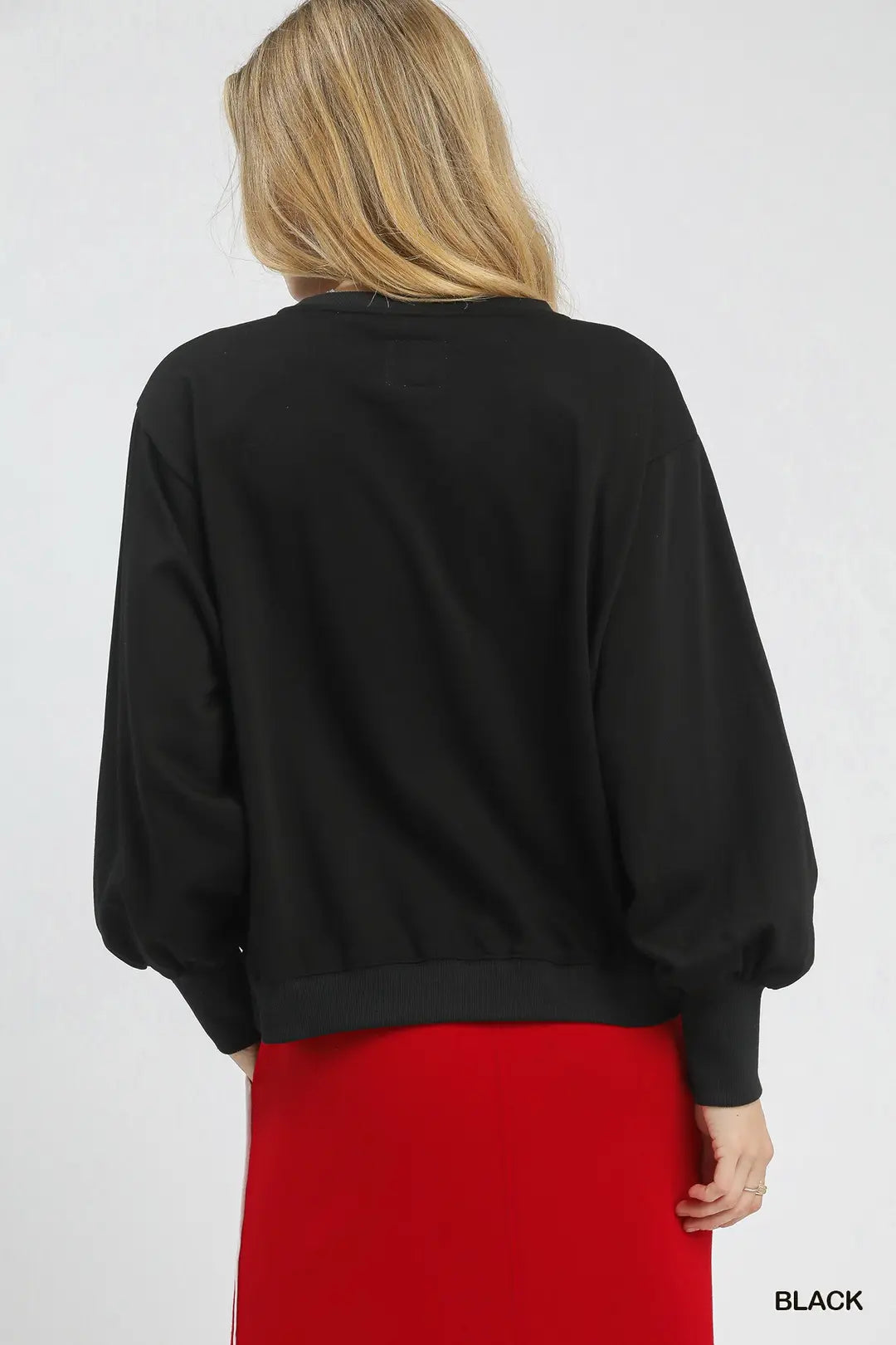 French Terry Ho Ho Ho Sweatshirt Top By Umgee