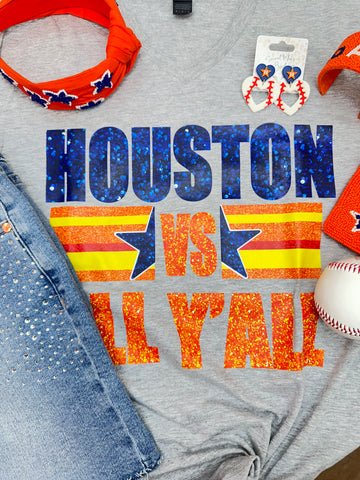 Houston Vs All Y'all v neck Graphic Tee