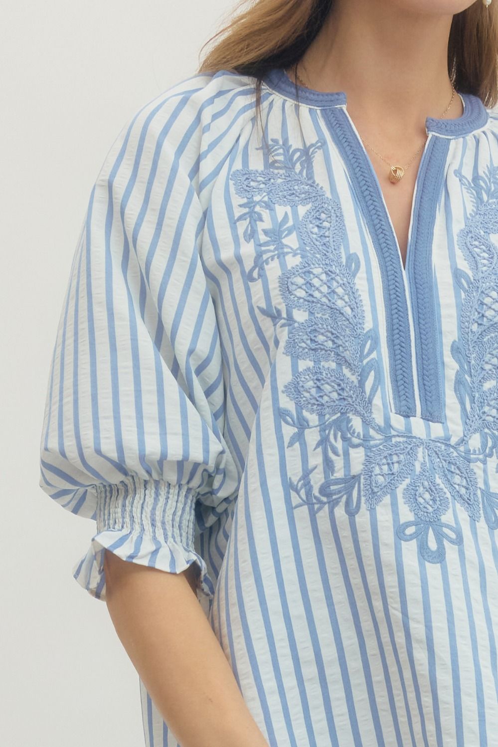 Grace & Glory Stripe Blouse by Entro