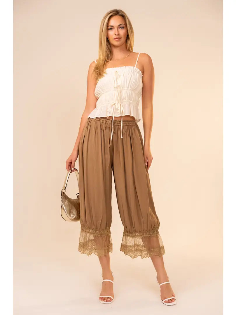 Lace & Linen Dream Balloon Pants By Blue B