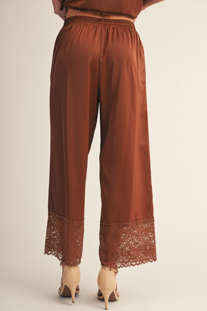 Cocoa & Lace Satin Lounge Set