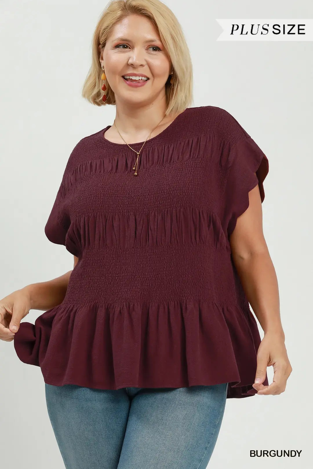 Cocoa Belle Smocked Peplum Top