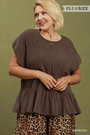 Cocoa Belle Smocked Peplum Top