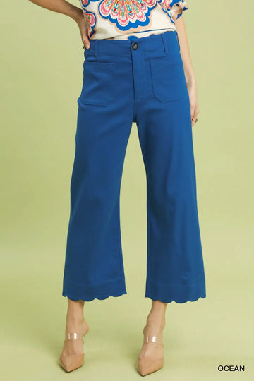 DG Scallop Daydream Wide Leg Pants By Umgee