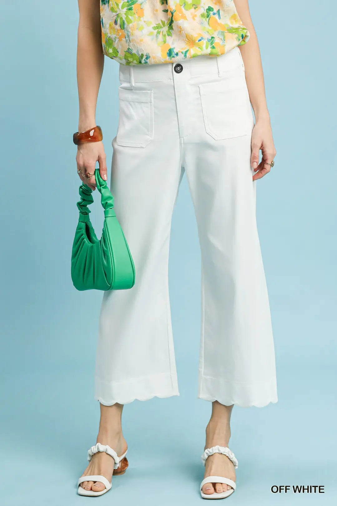 DG Scallop Daydream Wide Leg Pants By Umgee