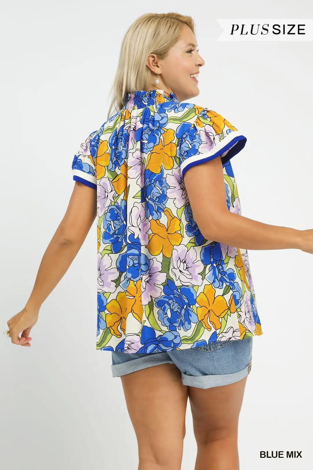 CURVE Marigold & Morning Dew Top By Umgee