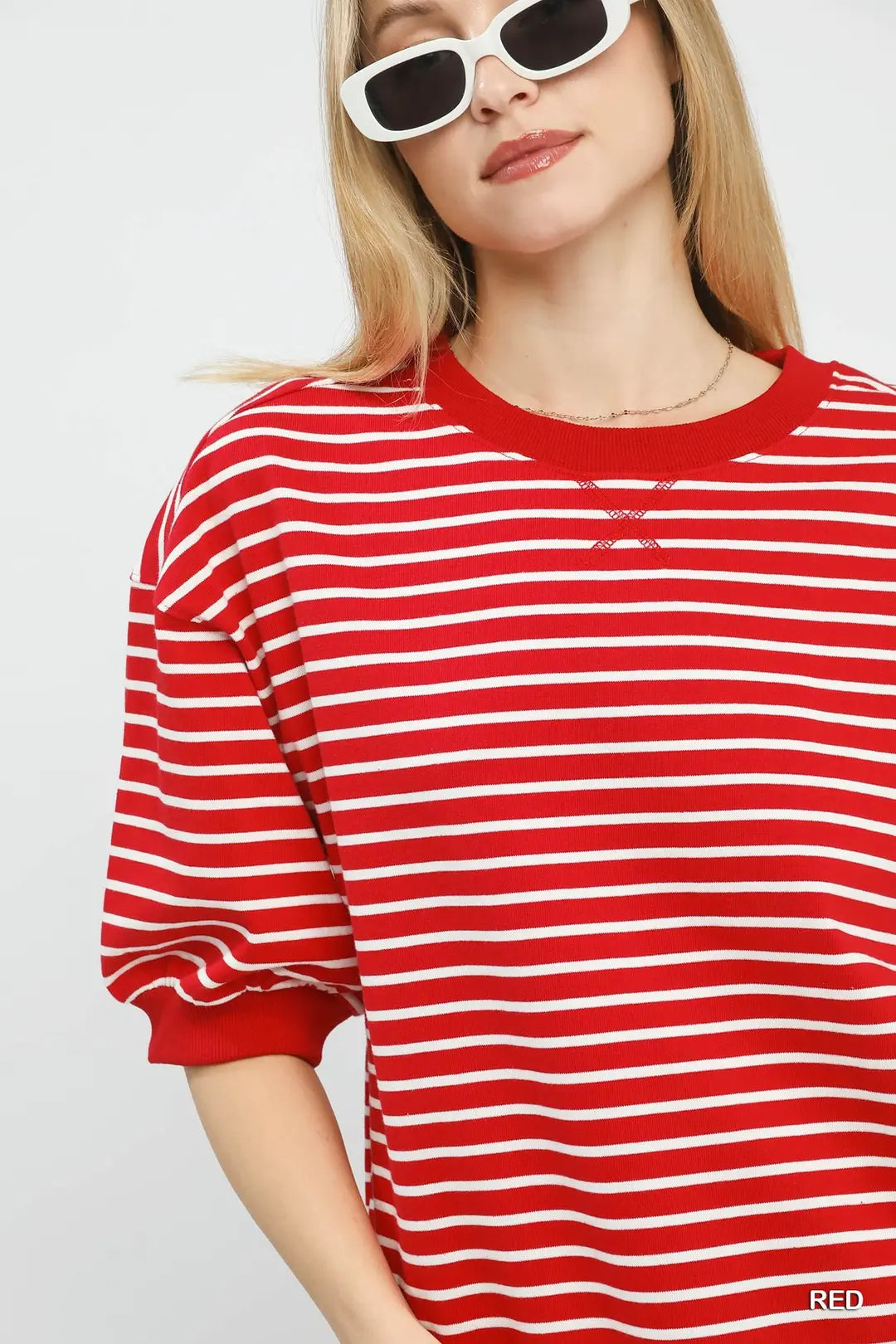 DG Cherry Wave Oversized Stripe Top By Umgee