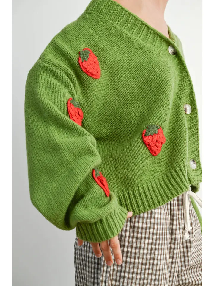 Sweet Strawberry Cardigan By Buttermelon