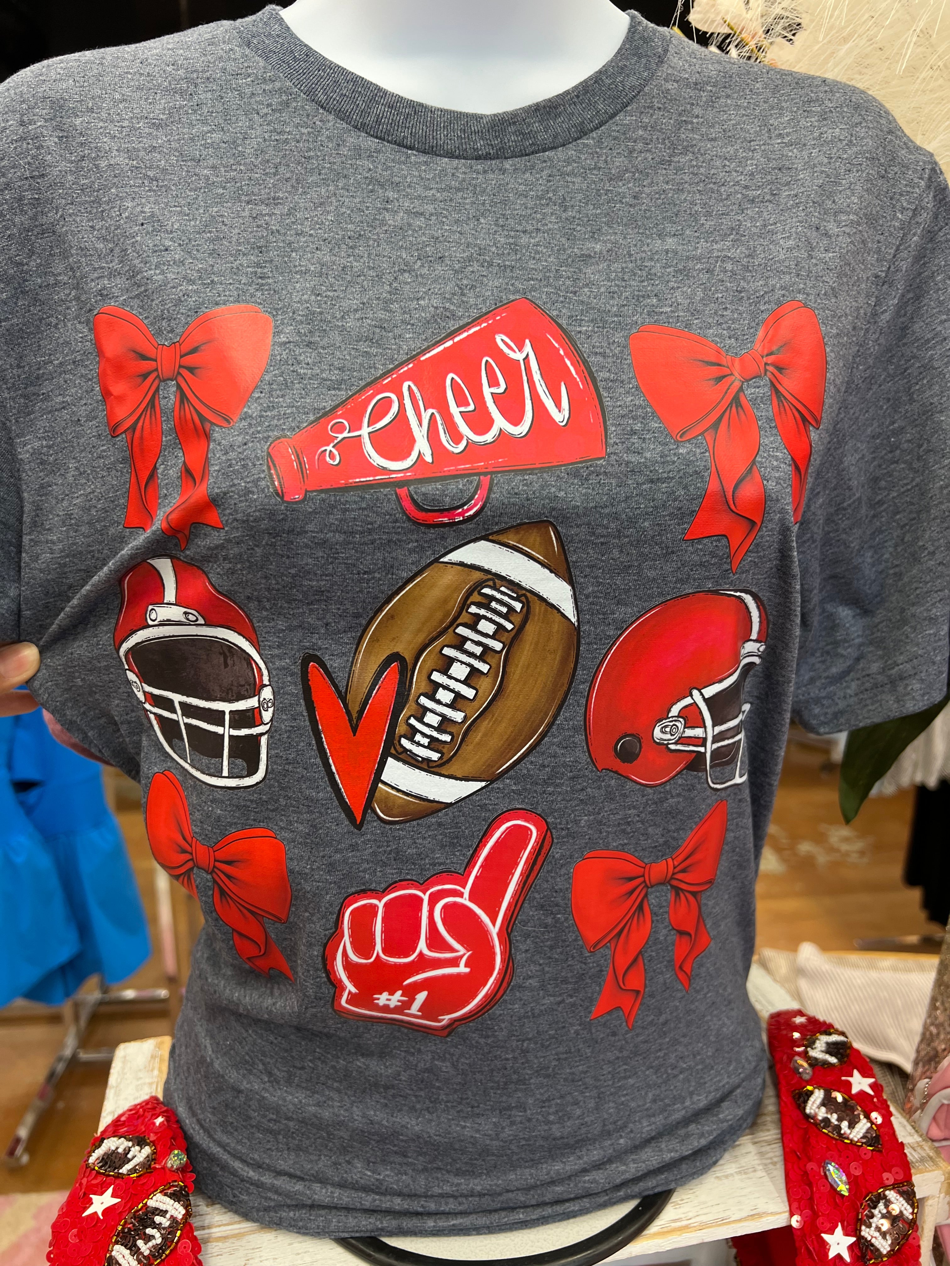 Football #1 Red Graphic Tee