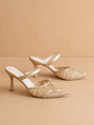 The Golden Hour Lace Heels