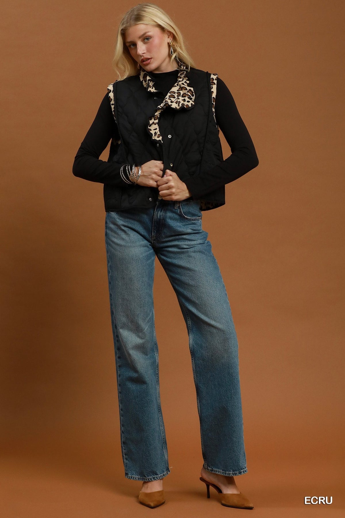Romantic Reversible Ruffle Vest