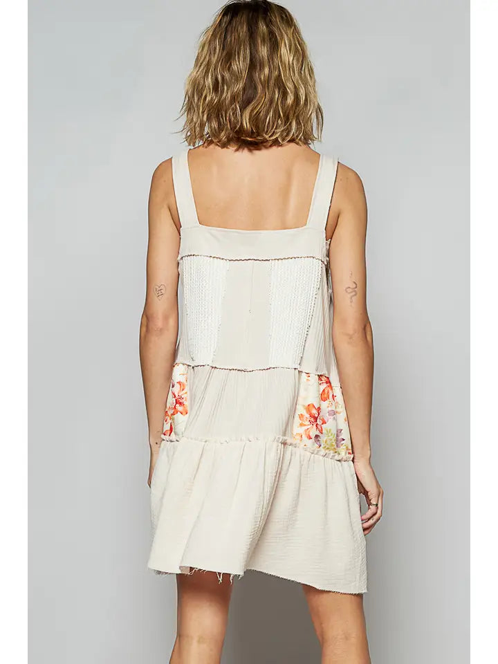 Solid Pattern Raw Edge Rib Knit Overall Dress By Pol