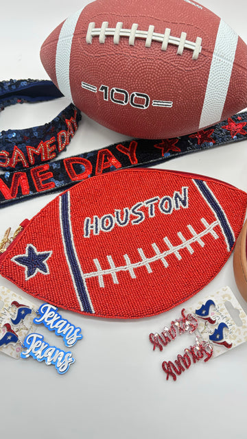 Football Beaded Houston Crossbody Bag