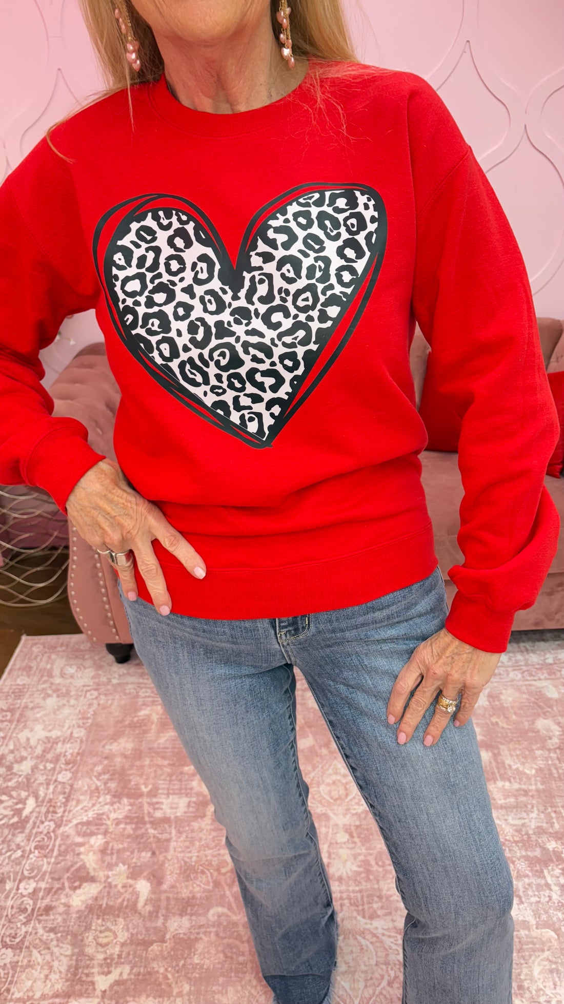Cheetah Heart Sweatshirt