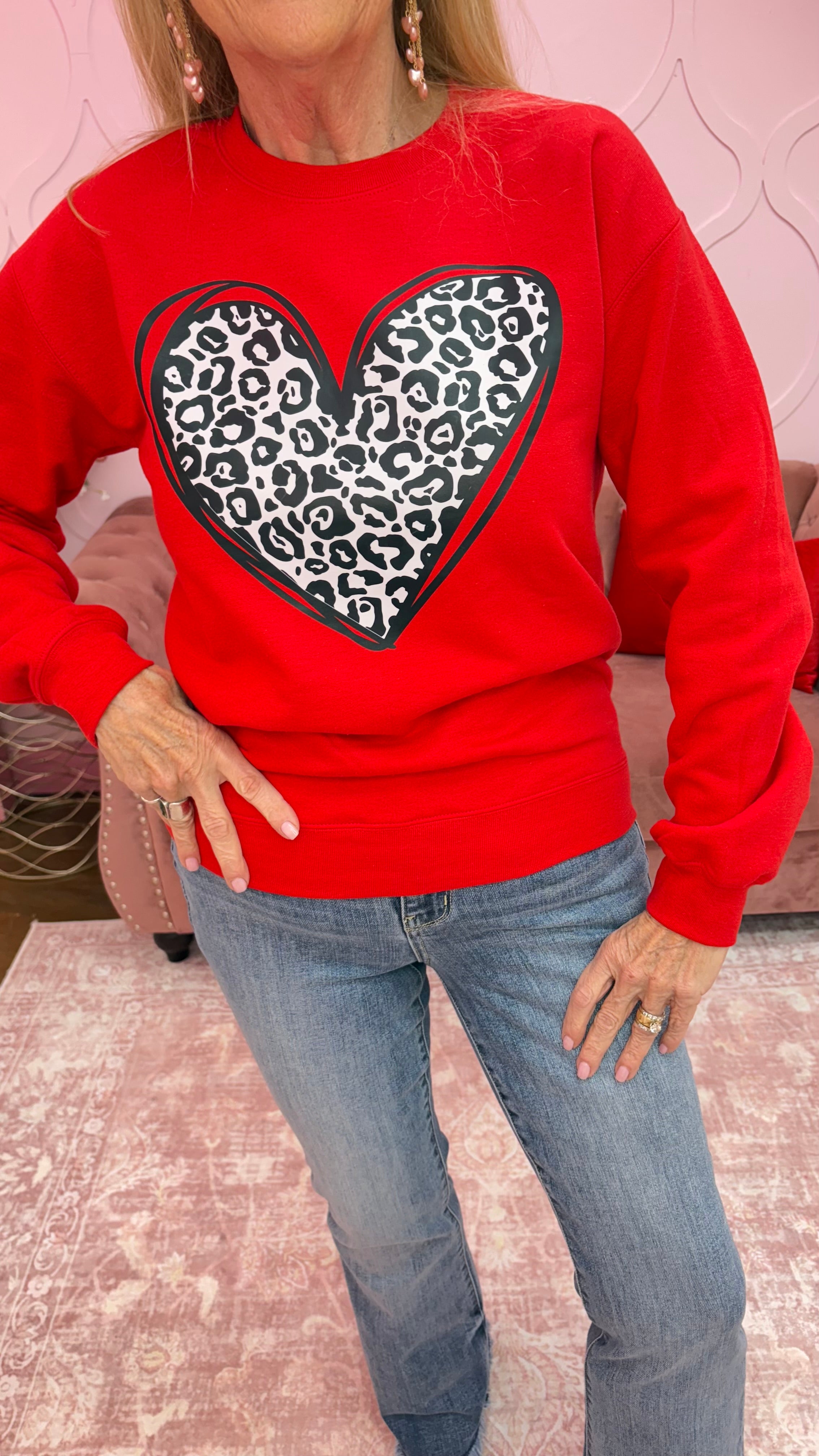 Cheetah Heart Sweatshirt