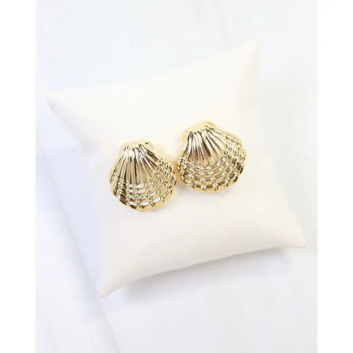 Isla Shell Post Earring Gold By Coraline Hill