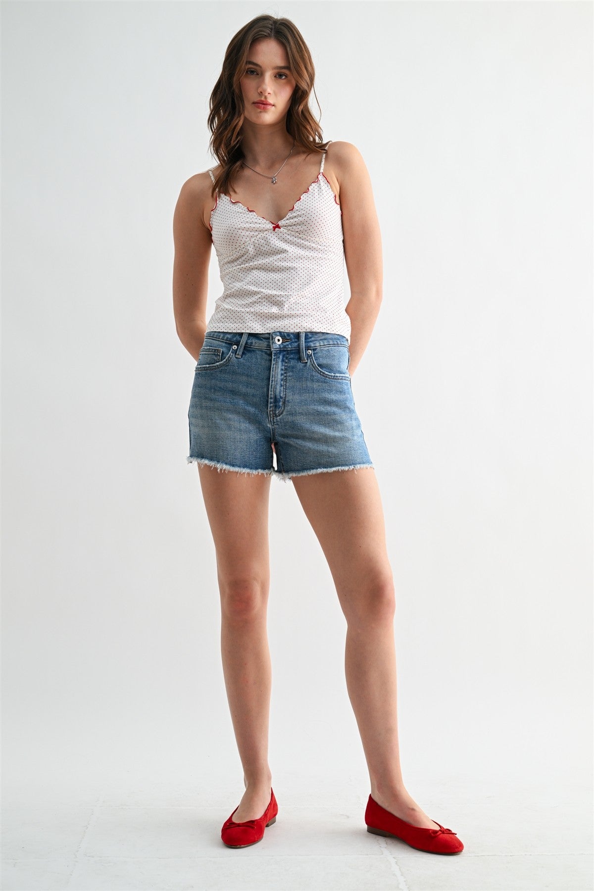 MICA Sunbeam Raw Hem Denim Shorts
