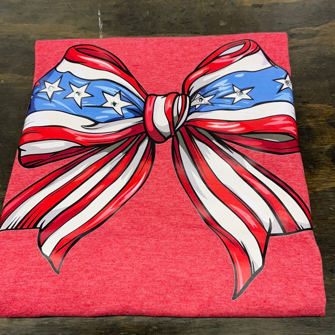 Red White and Bow Graphic Tee