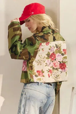 Camo Floral Contrast Jacket By Veveret