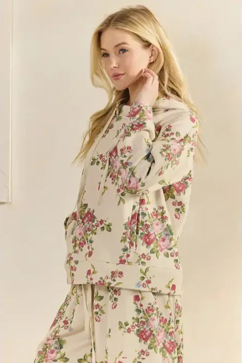 Vintage Printed French Terry Hoodie By Veveret