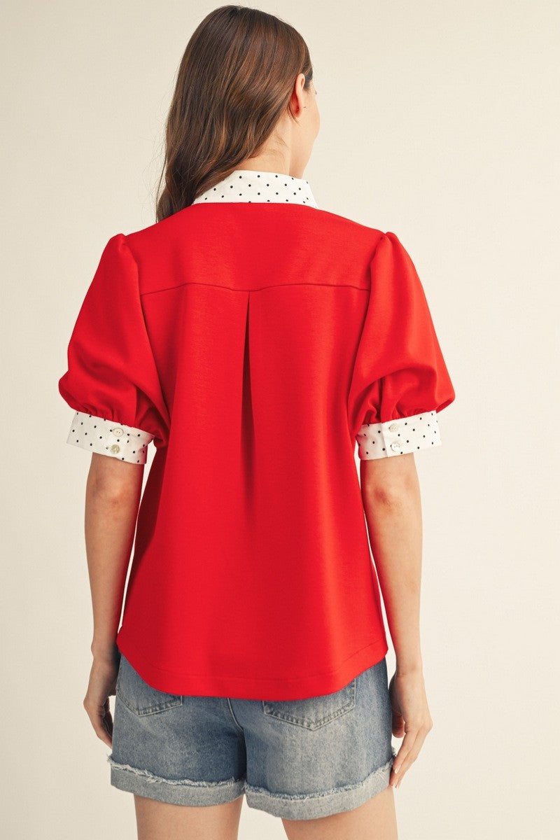 Sweet Talk Polka Dot Blouse By Jodifl