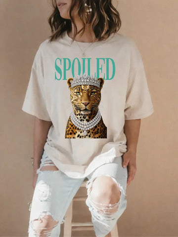Spoiled Leopard Rhinestone GRAPHIC TEE By Keep it Gypsy