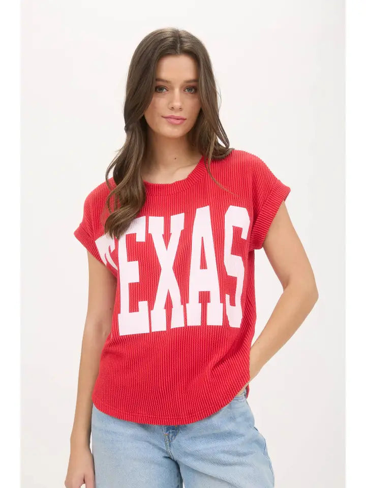 Texas Short Sleeve Sweater Knit T-Shirt By J.O.A