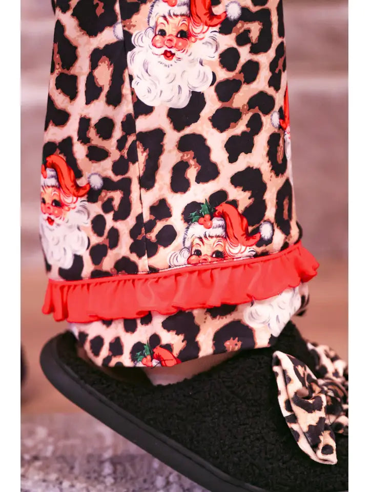 Santa Safari Chic Ruffle Pajama Set