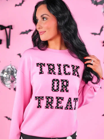 Trick or Treat Polka Dot Patch Pullover