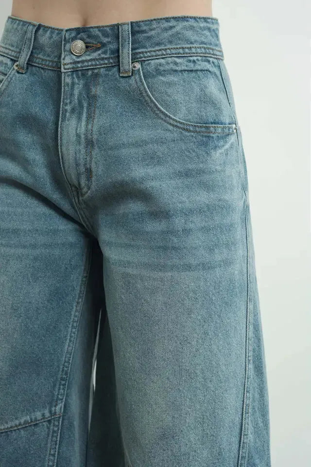 Denim Jorts with Yoke Seam By Aaron & Amber