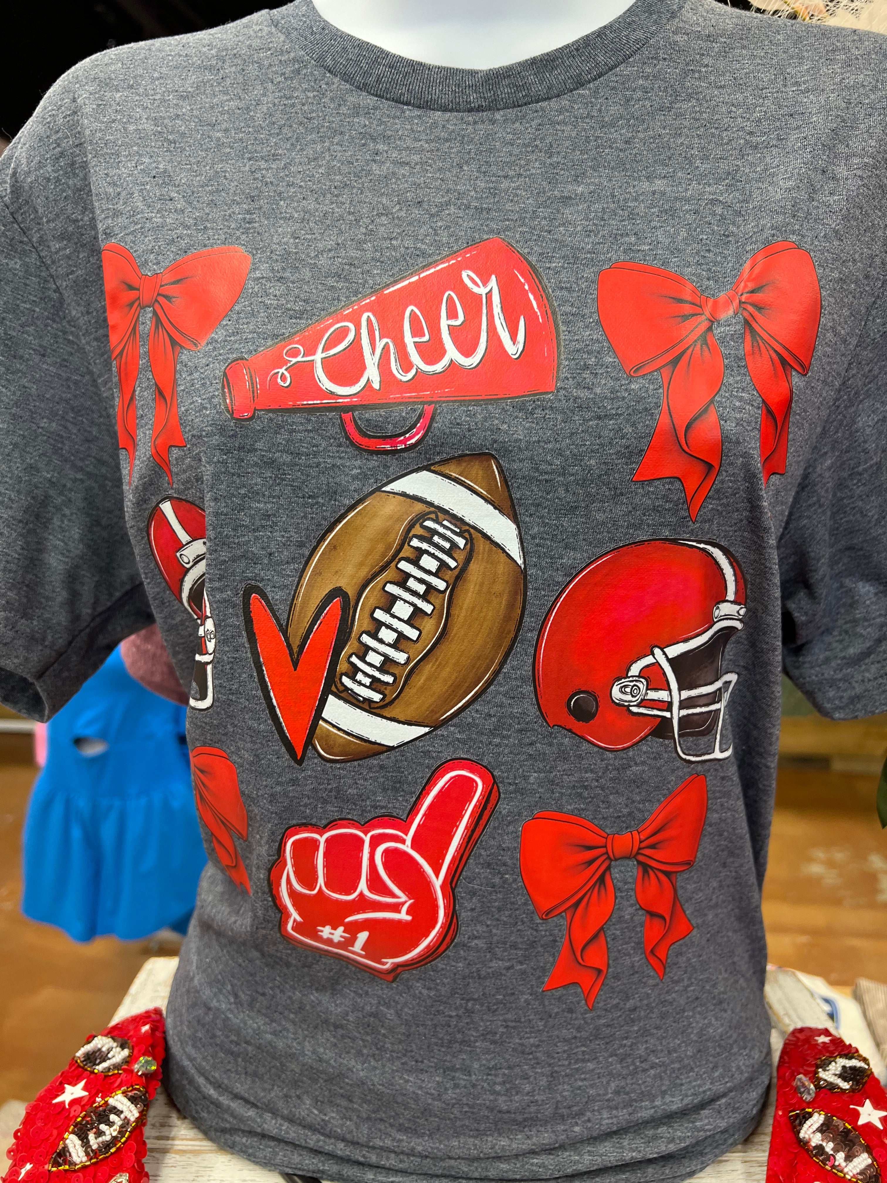 Football #1 Red Graphic Tee